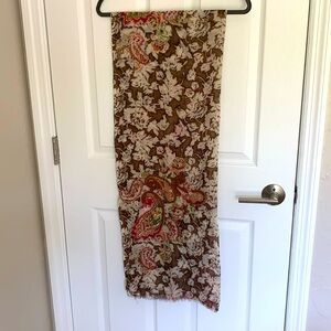 Tolani boho print wool and silk scarf with embroidery and beading made in India